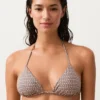 Mini top na Bikiny s trojúhelníkovým střihem a metalickými nitěmi Mini top na Bikiny s trojúhelníkovým střihem a metalickými nitěmi