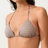 Mini top na Bikiny s trojúhelníkovým střihem a metalickými nitěmi Mini top na Bikiny s trojúhelníkovým střihem a metalickými nitěmi