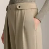 Měkké modální kalhoty se širokými nohavicemi a záhyby v pase