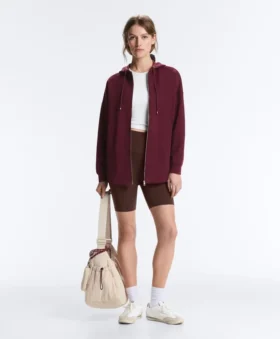 Oversize bavlněná bundy s kapucí Oversize bavlněná bundy s kapucí