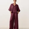 Oversize košile s krátkým rukávem ze 100 % lnu Oversize košile s krátkým rukávem ze 100 % lnu