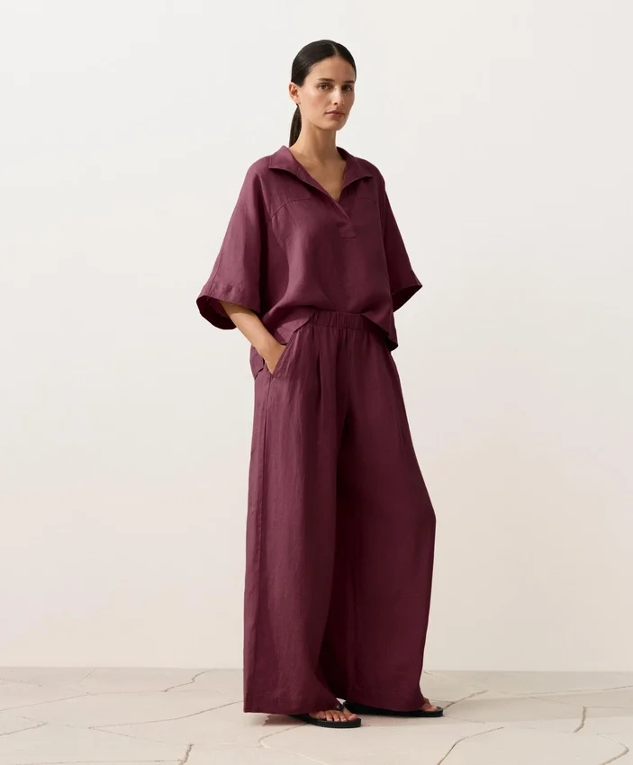 Oversize košile s krátkým rukávem ze 100 % lnu Oversize košile s krátkým rukávem ze 100 % lnu