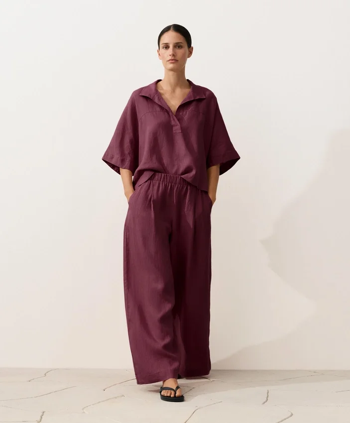 Oversize košile s krátkým rukávem ze 100 % lnu Oversize košile s krátkým rukávem ze 100 % lnu