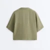 Oversize košile s krátkými rukávy v kraťasech ze 100 % lnu Oversize košile s krátkými rukávy v kraťasech ze 100 % lnu