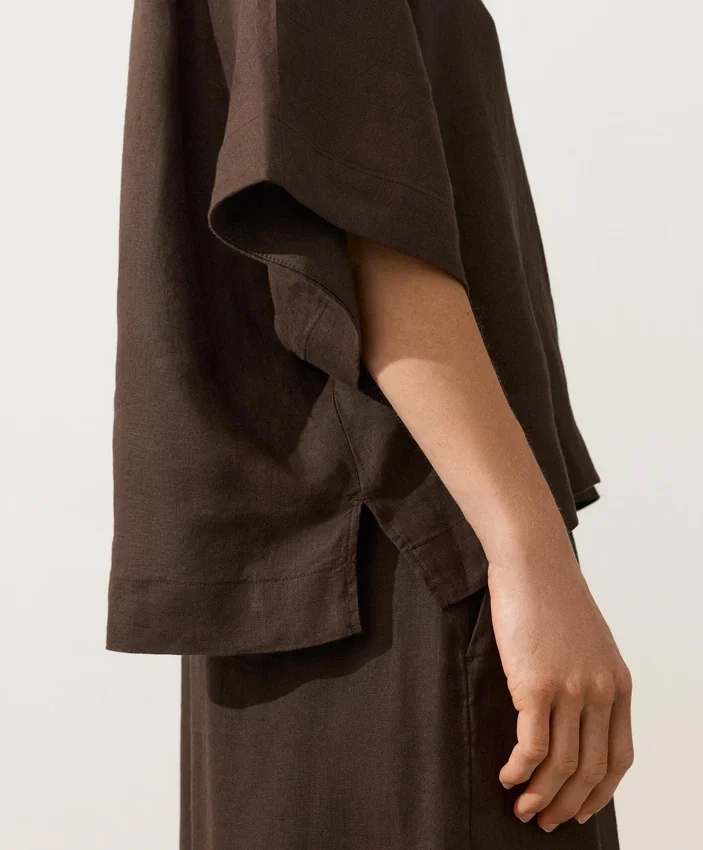 Oversize košile s krátkými rukávy ze 100% lnu Oversize košile s krátkými rukávy ze 100% lnu
