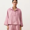 Oversize polokošile s dlouhým rukávem ze 100 % lnu