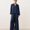 Oversize polokošile s dlouhým rukávem ze 100 % lnu