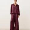 Oversize polokošile s dlouhým rukávem ze 100 % lnu