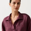 Oversize polokošile s dlouhým rukávem ze 100 % lnu