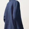 Oversize polokošile s dlouhým rukávem ze 100 % lnu