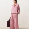 Oversize polokošile s dlouhým rukávem ze 100 % lnu