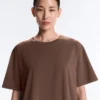 Oversize tričko s krátkým rukávem ze směsi bavlny v kraťasech Oversize tričko s krátkým rukávem ze směsi bavlny v kraťasech