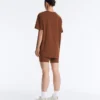 Oversize tričko s krátkým rukávem ze směsi bavlny v kraťasech Oversize tričko s krátkým rukávem ze směsi bavlny v kraťasech