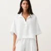 Oversized košile s krátkými rukávy ze 100 % lnu Oversized košile s krátkými rukávy ze 100 % lnu