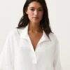Oversized košile s krátkými rukávy ze 100 % lnu Oversized košile s krátkými rukávy ze 100 % lnu