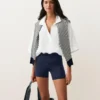 Oversized košile s krátkými rukávy ze 100 % lnu Oversized košile s krátkými rukávy ze 100 % lnu