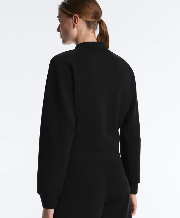 Pruhovaná bomber bundy z Soft Touch modalu Pruhovaná bomber bundy z Soft Touch modalu