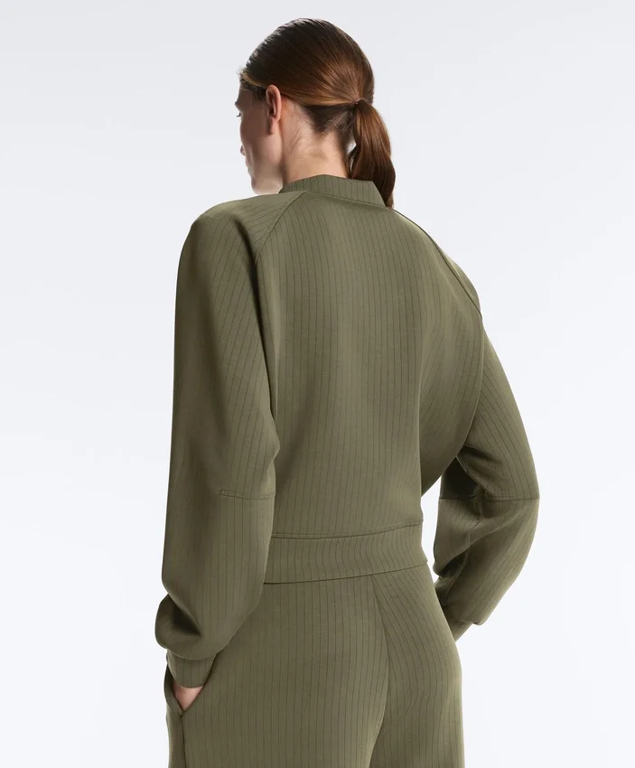 Pruhovaná bomber bundy z Soft Touch modalu Pruhovaná bomber bundy z Soft Touch modalu