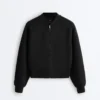 Pruhovaná bomber bundy z Soft Touch modalu Pruhovaná bomber bundy z Soft Touch modalu