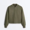 Pruhovaná bomber bundy z Soft Touch modalu Pruhovaná bomber bundy z Soft Touch modalu