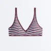 Pruhované texturované topy pro bikiny s vázáním za krkem Pruhované texturované topy pro bikiny s vázáním za krkem