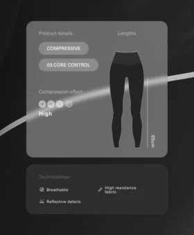 Reflexní Compressive legíny s vysokým pasem a Core Control, délka po kotníky Reflexní Compressive legíny s vysokým pasem a Core Control, délka po kotníky