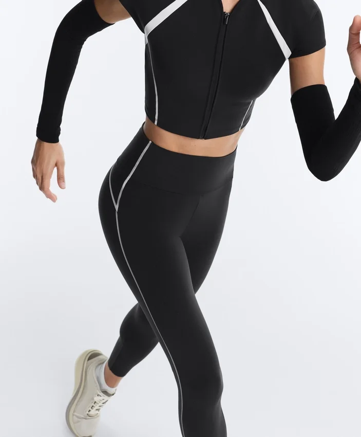 Reflexní Compressive legíny s vysokým pasem a Core Control, délka po kotníky Reflexní Compressive legíny s vysokým pasem a Core Control, délka po kotníky