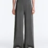Soft Touch Modal Pinstripe Wide-Leg Trousers