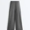 Soft Touch Modal Pinstripe Wide-Leg Trousers