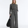 Soft Touch Modal Pinstripe Wide-Leg Trousers