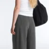 Soft Touch Modal Pinstripe Wide-Leg Trousers