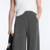 Soft Touch Modal Pinstripe Wide-Leg Trousers