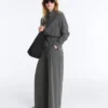 Soft Touch Modal Pinstripe Wide-Leg Trousers