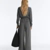 Soft Touch Modal Pinstripe Wide-Leg Trousers