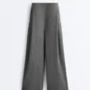 Soft Touch Modal Pinstripe Wide-Leg Trousers