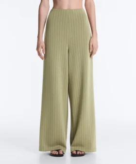 Soft Touch Pinstripe Wide Leg High Rise Trousers Soft Touch Pinstripe Wide Leg High Rise Trousers