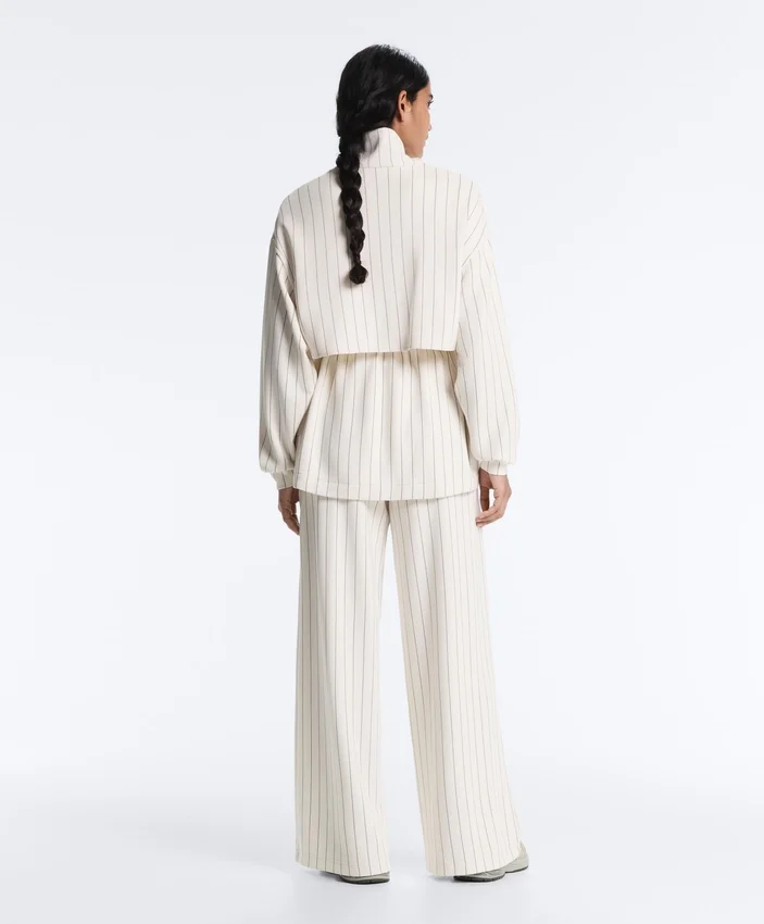 Soft Touch Pinstripe Wide Leg High Rise Trousers Soft Touch Pinstripe Wide Leg High Rise Trousers