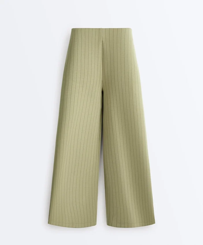 Soft Touch Pinstripe Wide Leg High Rise Trousers Soft Touch Pinstripe Wide Leg High Rise Trousers