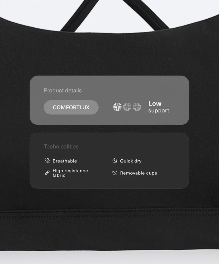 Sportovní podprsenka Comfortlux s lehkou oporou a kříženými ramínky Sportovní podprsenka Comfortlux s lehkou oporou a kříženými ramínky