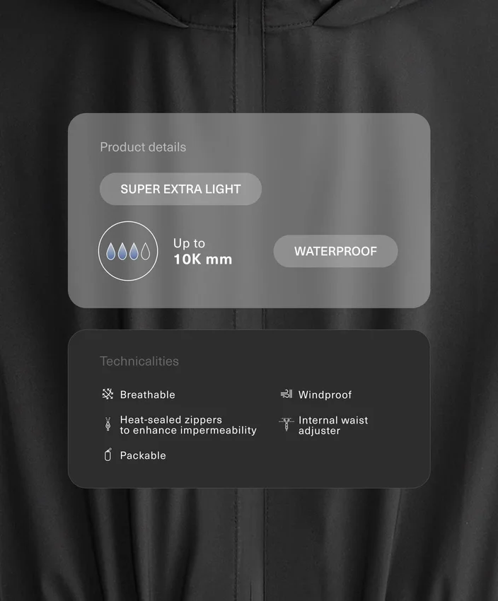 Super extra lehká sbalitelná nepromokavá Bundy 10K Super extra lehká sbalitelná nepromokavá Bundy 10K