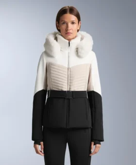 Super-Slim Fit Colourblock Primaloft® lyžařská voděodolná prošívaná bundy