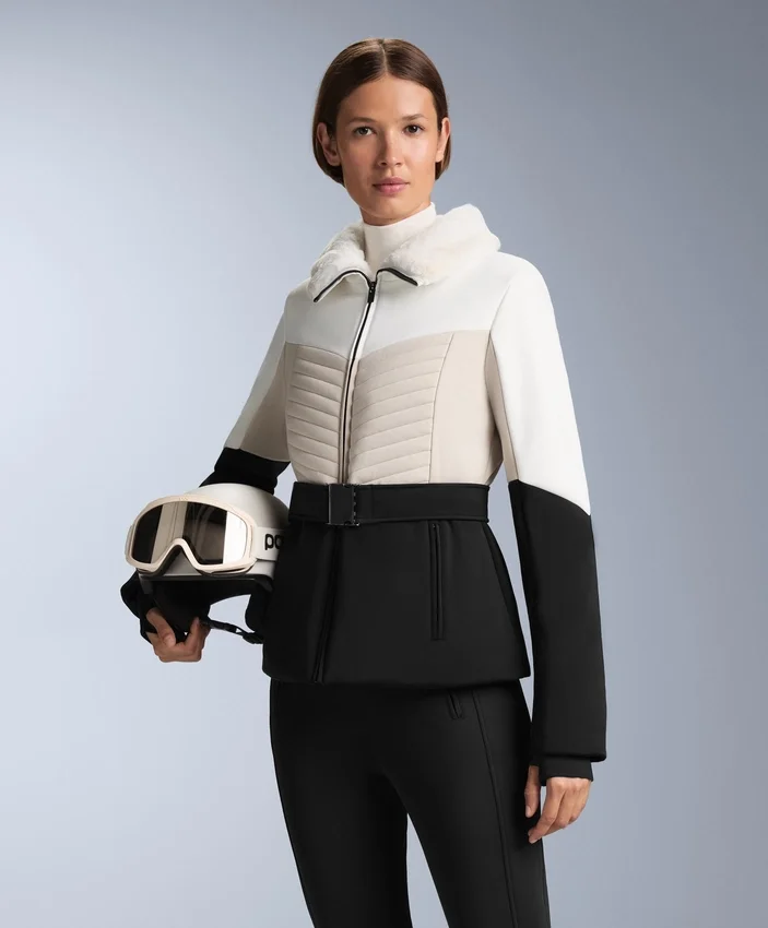 Super-Slim Fit Colourblock Primaloft® lyžařská voděodolná prošívaná bundy Super-Slim Fit Colourblock Primaloft® lyžařská voděodolná prošívaná bundy