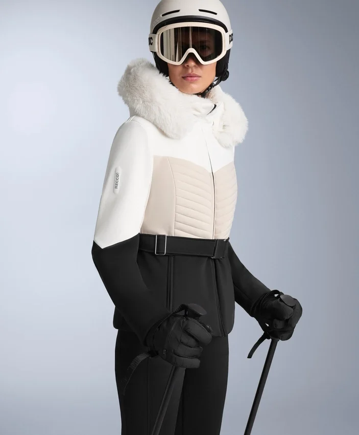 Super-Slim Fit Colourblock Primaloft® lyžařská voděodolná prošívaná bundy Super-Slim Fit Colourblock Primaloft® lyžařská voděodolná prošívaná bundy
