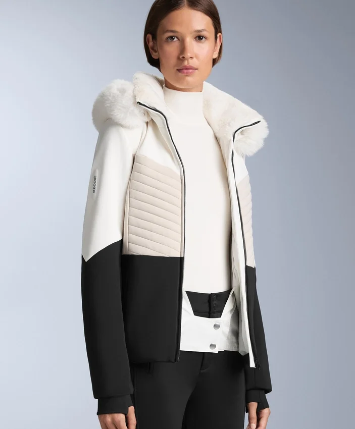 Super-Slim Fit Colourblock Primaloft® lyžařská voděodolná prošívaná bundy Super-Slim Fit Colourblock Primaloft® lyžařská voděodolná prošívaná bundy