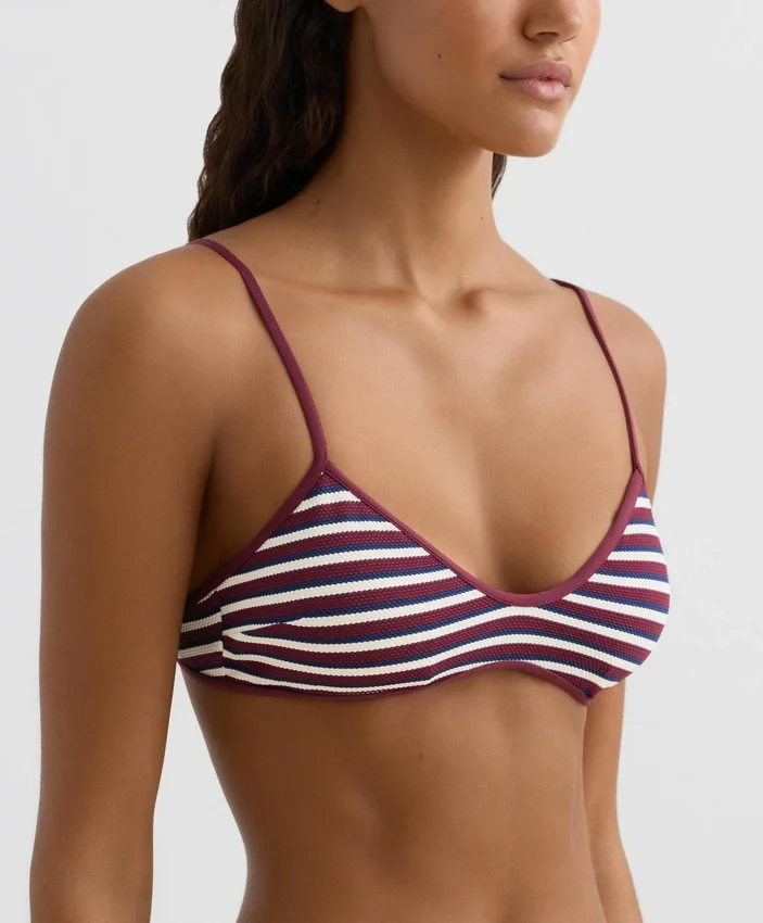 Tříúhelníkový bikini top s texturovanými pruhy Tříúhelníkový bikini top s texturovanými pruhy