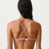 Tříúhelníkový top k bikinám s pruhy