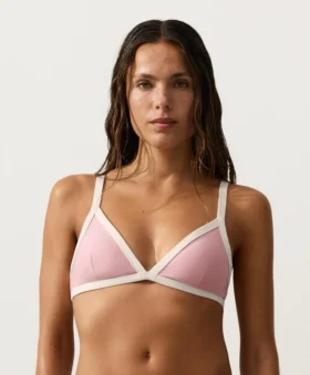 Trojúhelníkový bikini top s kontrastním lemováním