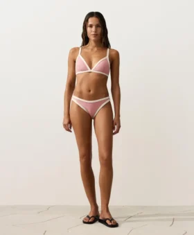 Trojúhelníkový bikini top s kontrastním lemováním