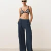 Trojúhelníková bikini topa s texturovanými pruhy Trojúhelníková bikini topa s texturovanými pruhy