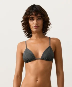 Trojúhelníkové bikiny s žakárovým vzorem a efektem praní